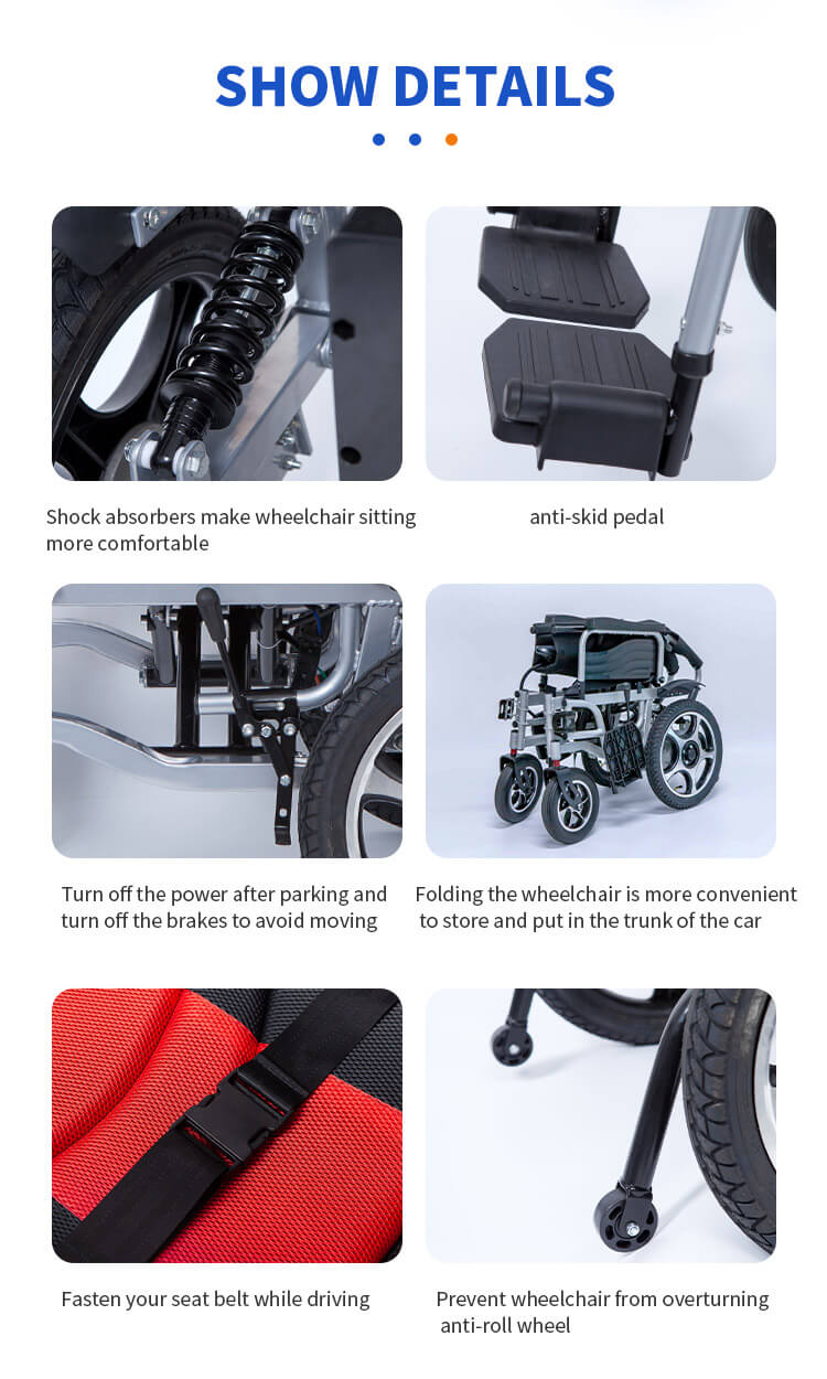 YSE123 Steel Folding Electric Wheelchair 6