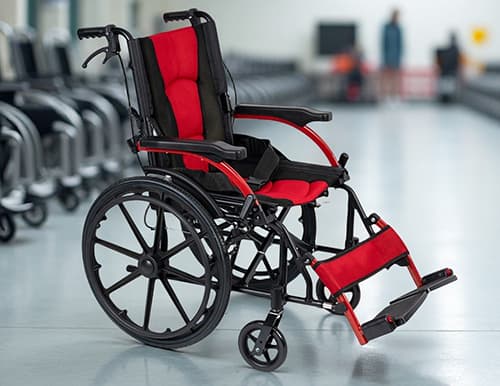 YSM2012 Foldable Manual Wheelchair with Aluminum Frame for Home Care